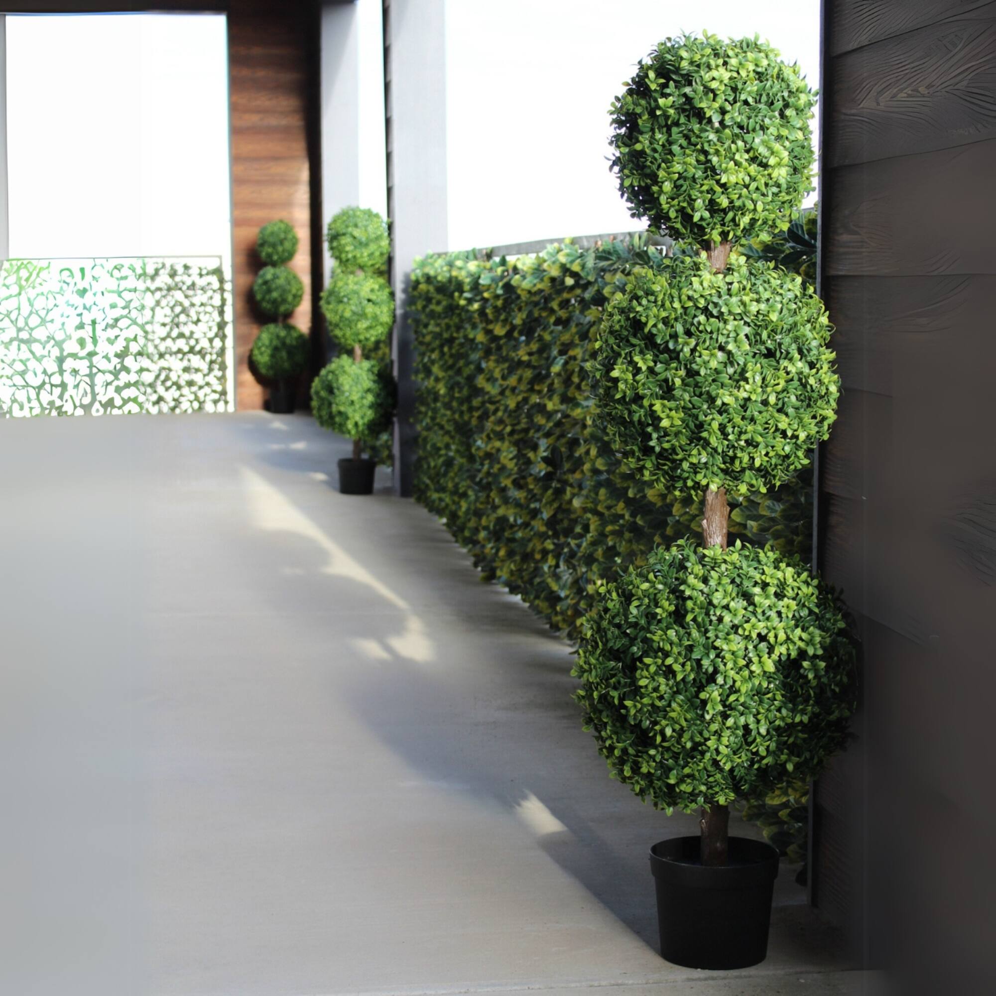 GreenSmart Dekor 4ft. Faux Boxwood Sphere Topiary Tree